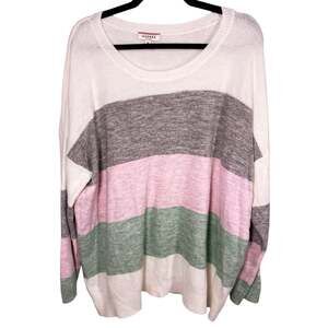 Andre by Unit 1X Pastel Colorblock Sweater Lightweight Knit Relaxed